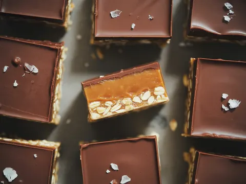 Illustration of raw salted caramel slice